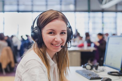 lady working in a call centre