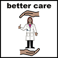 Symbol showing healthcare professional making care better
