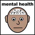 Symbol of person's head to show importance of mental health